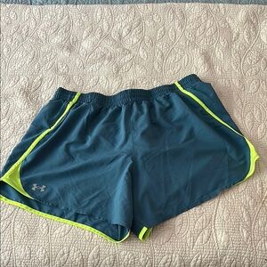 Under Armour Teal and Neon Yellow Shorts